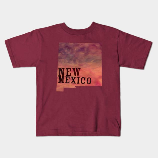 The State of New Mexico - Watercolor Kids T-Shirt by loudestkitten